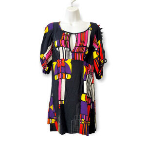 Double Zero Colorful Keyhole Front Open Shoulder Midi Dress MEDIUM